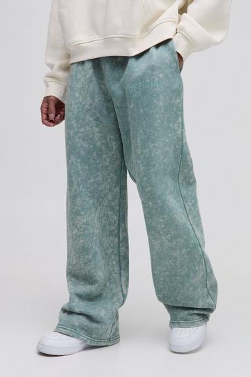 Official Gebleekte Wide Leg Joggingbroek green