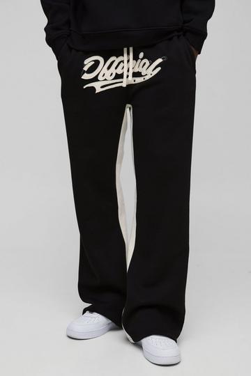 Relaxed Flare Official Applique Gusset Joggers black