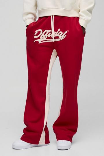 Relaxed Flare Official Applique Gusset Joggers red