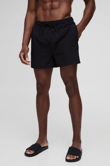 Black Short Length Swim Short in Black