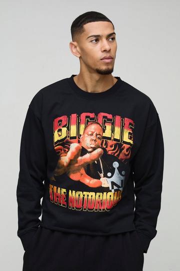 Oversized Gelicenseerde Biggie Trui Met Onbewerkte Zoom black