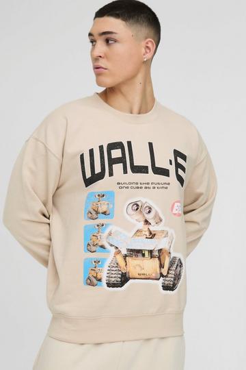 Oversized Disney Wall-E License Print Sweatshirt stone