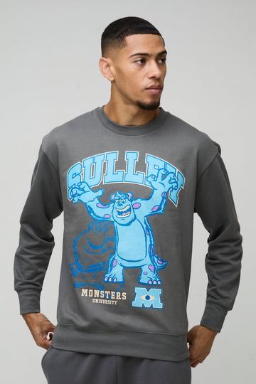 Charcoal Grey Pixar Sulley Monsters Inc License Print Sweatshirt