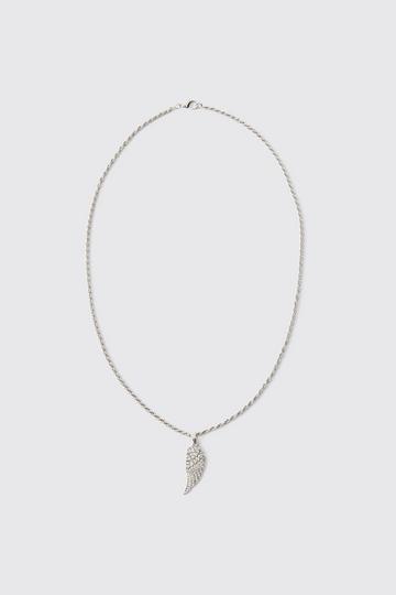 Vergulde Zilveren Ketting Met Veren silver