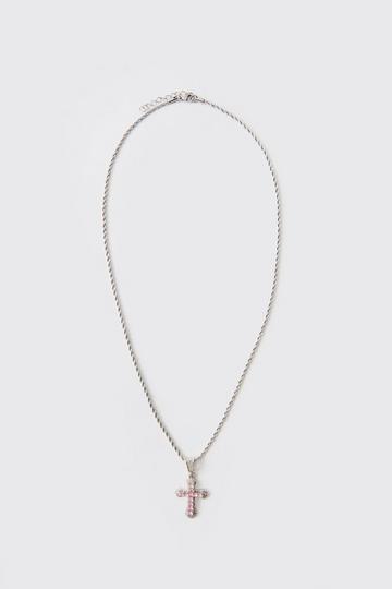 Vergulde Ketting Met Rode Kruis silver