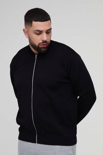 Black Plus Smart Knitted Bomber