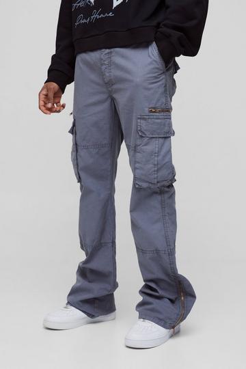 Tall Urblekta cargobyxor i slim fit med dragkedja charcoal