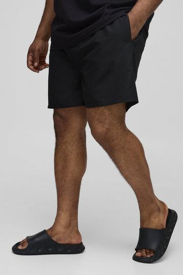 Black Plus Short Length Swim Shorts