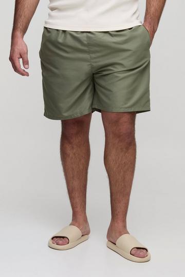 Plus Mid Length Swim Shorts khaki