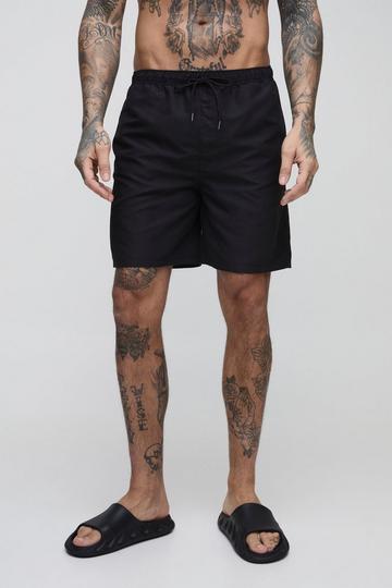 Tall Mid Length Swim Shorts black