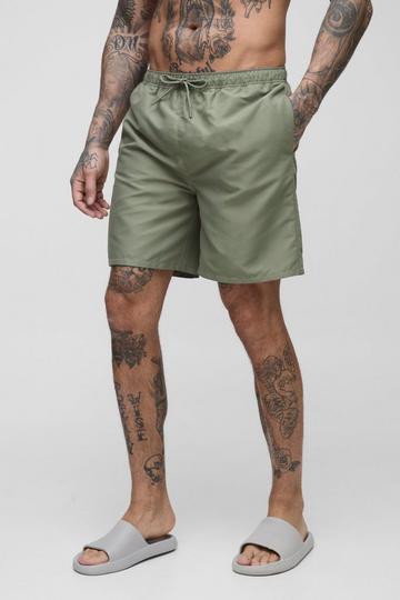 Tall Mid Length Swim Shorts khaki