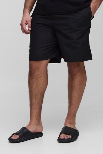 Black Plus Long Length Swim Shorts