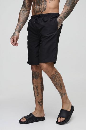 Black Tall Long Length Swim Shorts