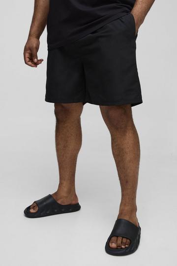 Plus Branded Mid Length Swim Shorts black