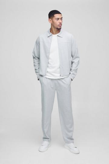 Pantalon slim à rayures fines light grey