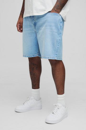 Plus Onbewerkte Baggy Denim Shorts light wash