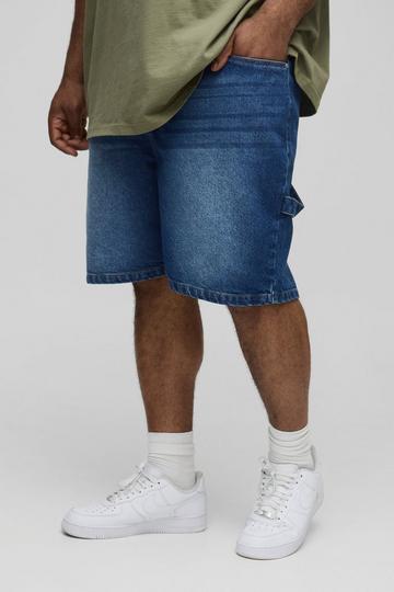 Plus Denim Carpenter Shorts mid wash