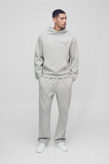 Straight Leg Interlock Pintuck Jogger light grey