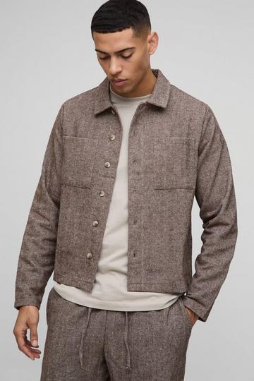 Veste Harrington à poches cargo brown