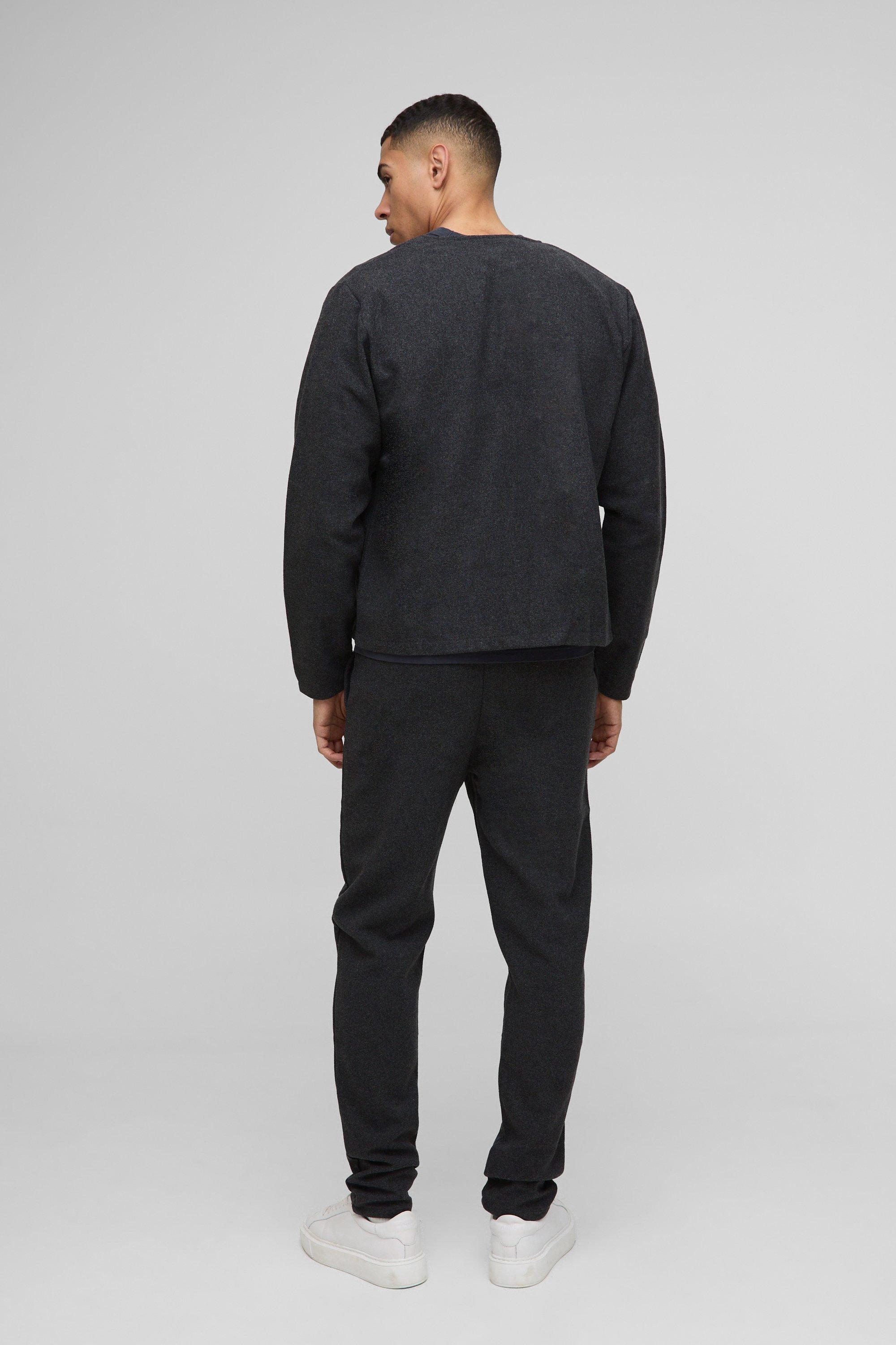 Brushed Zip Through Collarless Jacket | boohoo USA