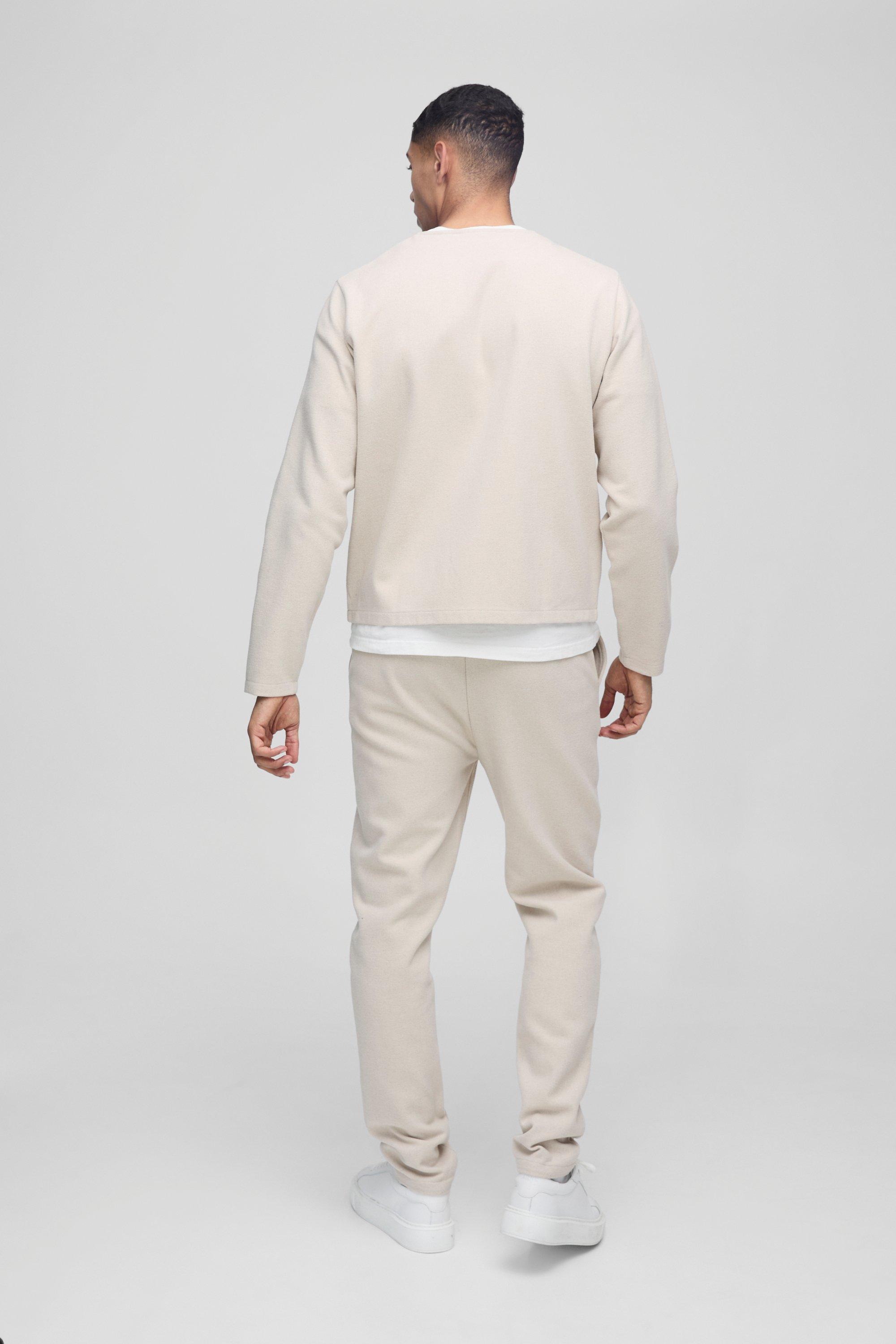 Brushed Zip Through Collarless Jacket | boohoo USA