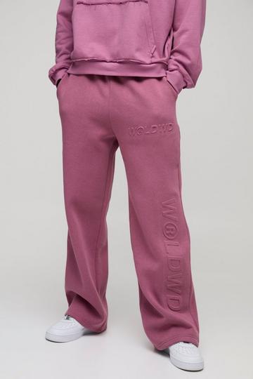 Embossed Worldwide Wide Leg Jogger mauve