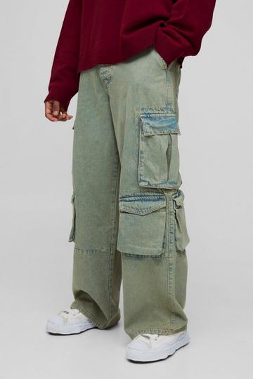 Tall Multi Pocket Baggy Cargo Jeans grey