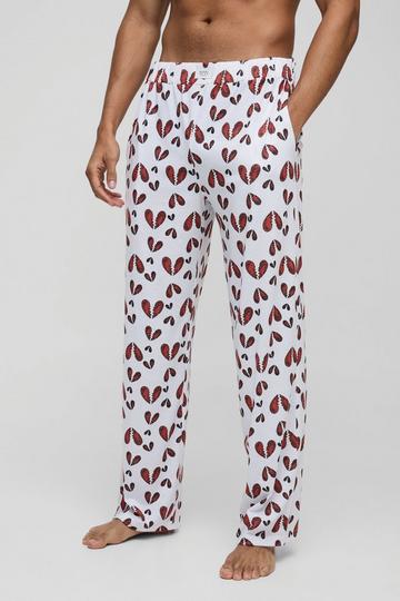 Baggy Broken Hearts Lounge Broek white