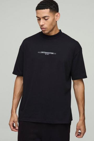 Oversized Limited Edition Extended Neck Heavyweight T-shirt black