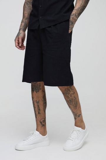 Tall Linen Relaxed Fit Shorts black