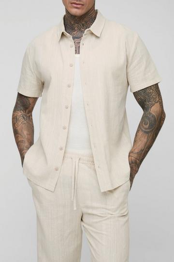 Tall Linen Regular Fit Short Sleeve Shirt natural