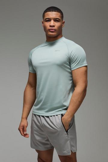 Man Active Running Regular Fit Mesh T-shirt sage