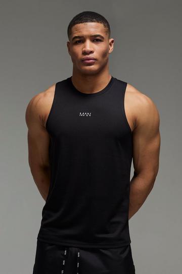 Black Man Active Running Mesh Vest