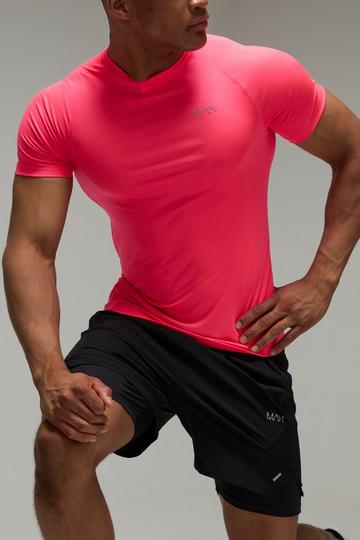 Man Active Running Muscle Fit Mesh T-shirt pink