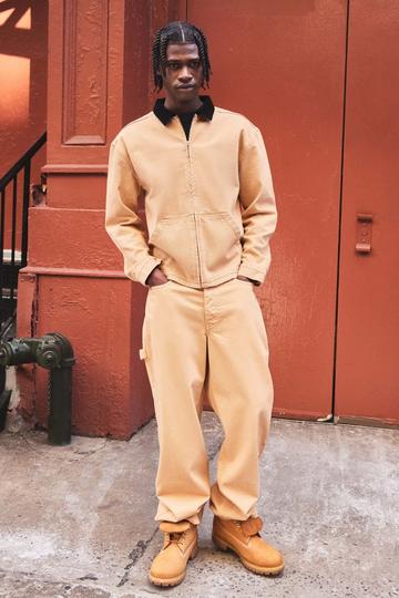 Relaxed Fit Twill Carpenter Trousers biscuit