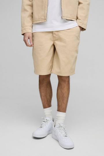 Relaxed Fit Twill Worker Short ecru