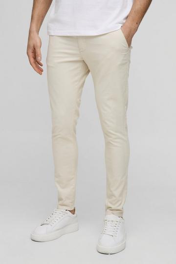 Skinny Fit Chino's Met Tailleband stone