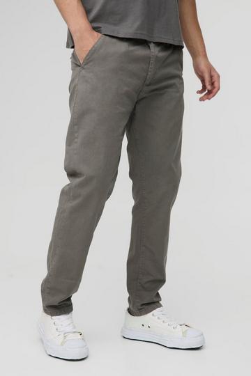 Fixed Waist Straight Chino Trousers grey