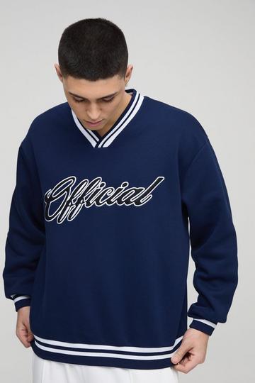 Oversized Official Varsity Trui navy