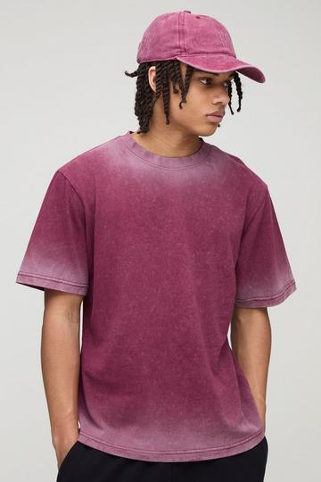 Regular Fit Washed T-Shirt burgundy
