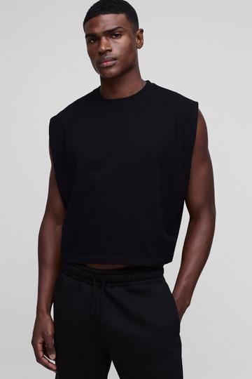 Oversized Shrunken Boxy Tank black