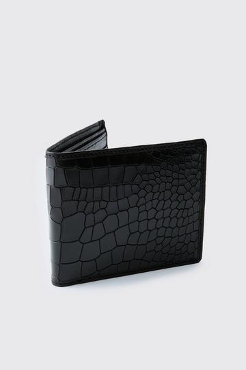 Leather Snake Skin Effect Wallet black