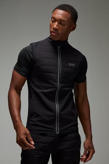 Man Active Slim Fit Lightweight Quilted Gilet black