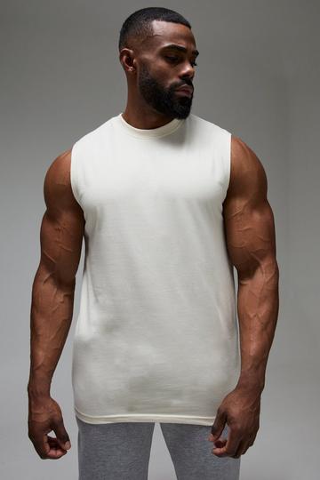 Man Reg Fit Gym Tank taupe