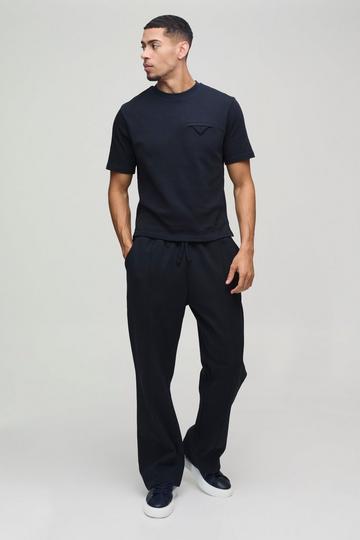 Straight Leg Interlock Pintuck Jogger black