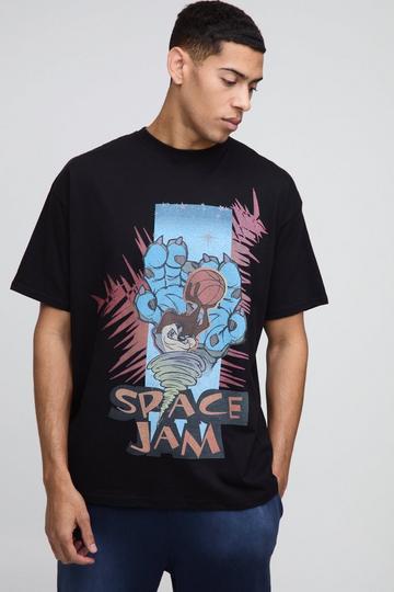 Oversized Space Jam License Print T-Shirt black