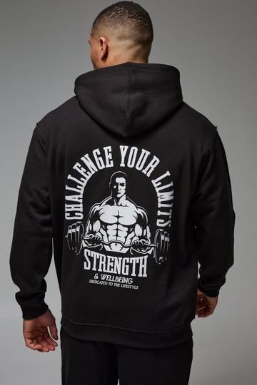 Man Active Challenge Your Limits Oversized Hoodie black