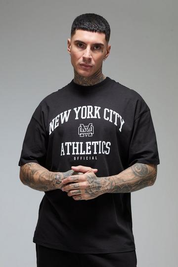 Tall Man Active New York City Athletics' Oversized Extended Neck T-shirt black