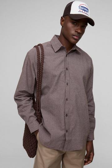 Super Oversized Micro Check Long Sleeve Shirt purple