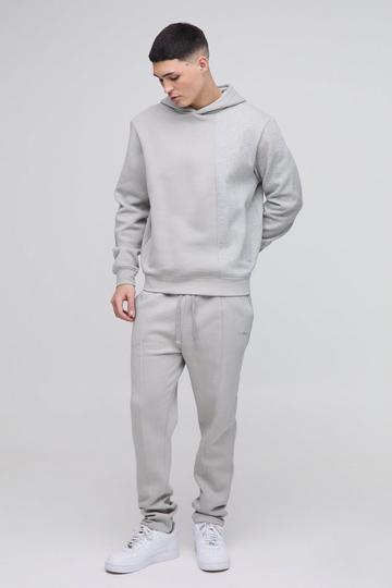 Man Color Block Trainingspak Met Capuchon grey marl